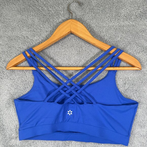 Nine West Active Blue Strappy Cross Back Padded Sports Bra XL - Picture 2 of 8